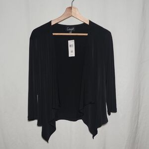 Connected Apparel Women's Black Open Front Cardigan